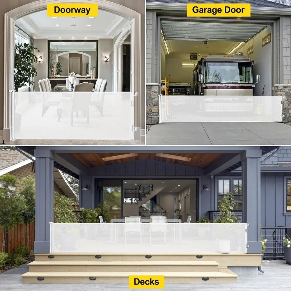 Retractable Extra-Wide Safety Gate 155 in Width, 35 in Height for Baby &‎ Dogs
